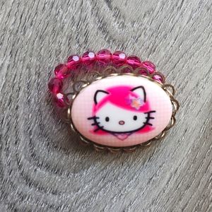 Tarina Tarantino Hello Kitty Pink Head Ring